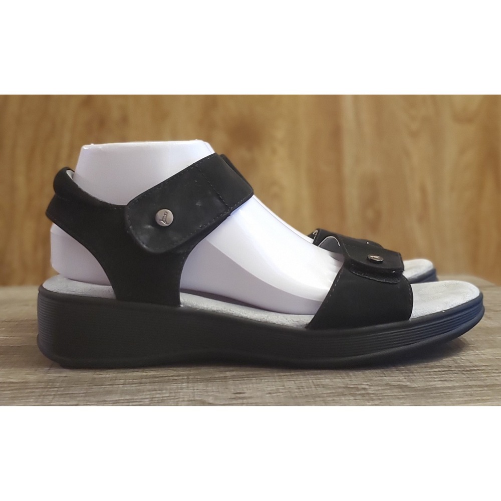 Lands End‎ Wedge Sandals Women's Size 10 Black